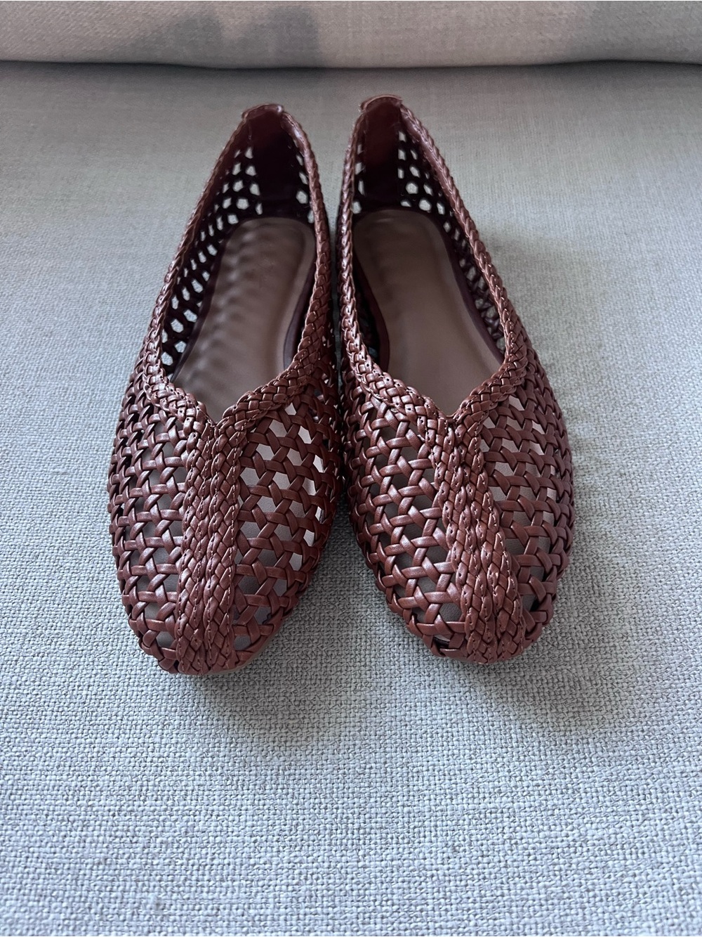 Universal Thread Woven Slip-On Flats in Brown - Worn Once